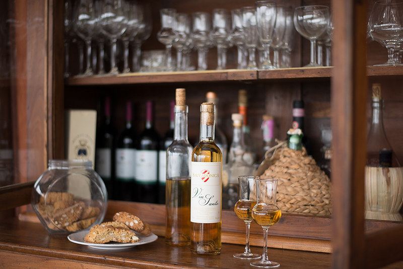 Cantucci con Vin Santo (Almond Biscuits with Sweet Wine) - traditional dish in Florence